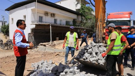 Başkan Aras Yalıkavak ve Mumcular yol çalışmalarını inceledi