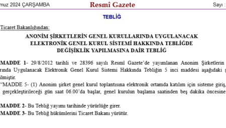 AŞ’lerin e-genel kurullarında değişiklik