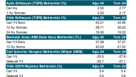 Merkez’in yıl sonu enflasyon beklentisi yüzde 43,21