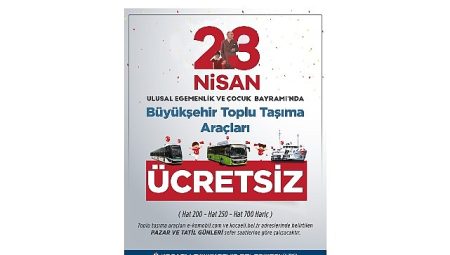 Kocaeli’nde 23 Nisan’da ulaşım fiyatsız