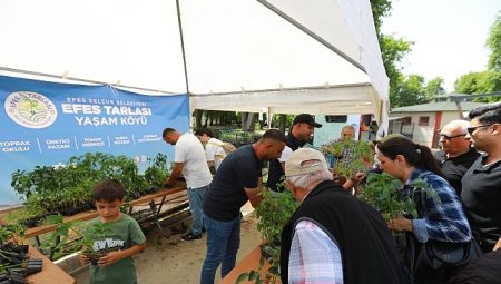 Efes Tarlası Hayat Köyü’nün Mahallî Tohumlardan Üretilen Fideleri Efes Selçuk Halkıyla Buluştu