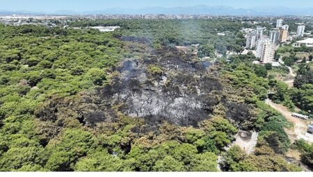 Antalya Büyükşehir Belediyesi İtfaiyesi alevlerle uğraşını sürdürüyor