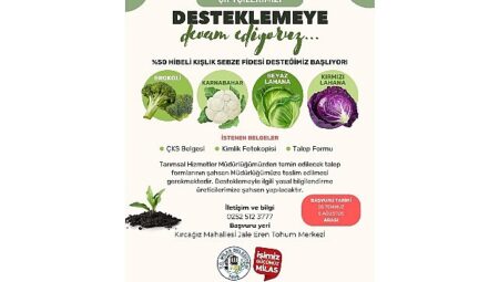 Yüzde 50 Hibelı Kışlık Zerzevat Fidesi Müracaatları Başlıyor